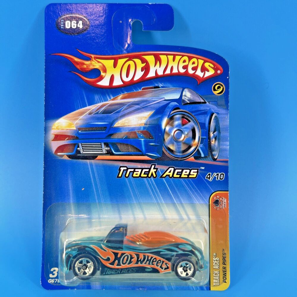 Hot Wheels Power Pipes #064 Track Aces 4/10 Blue Die-Cast Car 2005